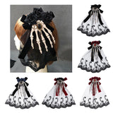 Maxbell Halloween Skull Hand Hairbow HairClip Hair Decor black bowknot black flower