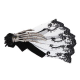Maxbell Halloween Skull Hand Hairbow HairClip Hair Decor black bowknot black flower