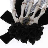 Maxbell Halloween Skull Hand Hairbow HairClip Hair Decor black bowknot black flower