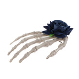 Maxbell Hand Bone Hair Clip Halloween Cosplay Party Hairpin Headwear Black Flower