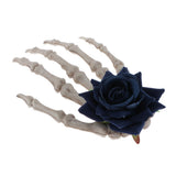 Maxbell Hand Bone Hair Clip Halloween Cosplay Party Hairpin Headwear Black Flower