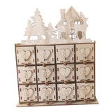 Maxbell Wood Calendar Storage Box Christmas Party with 24 Drawers Christmas Pattern