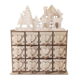 Maxbell Wood Calendar Storage Box Christmas Party with 24 Drawers Christmas Pattern