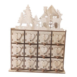 Maxbell Wood Calendar Storage Box Christmas Party with 24 Drawers Christmas Pattern