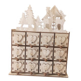 Maxbell Wood Calendar Storage Box Christmas Party with 24 Drawers Christmas Pattern