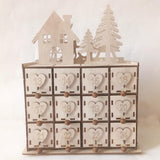 Maxbell Wood Calendar Storage Box Christmas Party with 24 Drawers Christmas Pattern