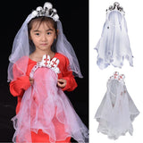 Maxbell Halloween Skull Veil Headband Costume Cosplay Party Fancy Dress Black Skull