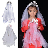 Maxbell Halloween Skull Veil Headband Costume Cosplay Party Fancy Dress Black Skull