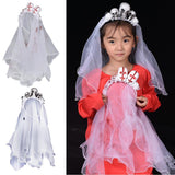 Maxbell Halloween Skull Veil Headband Costume Cosplay Party Fancy Dress Black Skull
