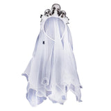Maxbell Halloween Skull Veil Headband Costume Cosplay Party Fancy Dress Black Skull