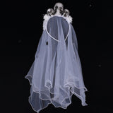 Maxbell Halloween Skull Veil Headband Costume Cosplay Party Fancy Dress Black Skull