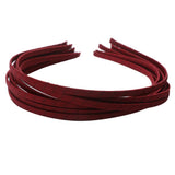 Maxbell 10Pcs Alice Band Headband Satin Wrapped Hair Hoop Thin Hair Band Red
