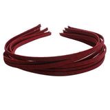 Maxbell 10Pcs Alice Band Headband Satin Wrapped Hair Hoop Thin Hair Band Red