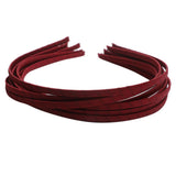 Maxbell 10Pcs Alice Band Headband Satin Wrapped Hair Hoop Thin Hair Band Red
