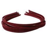 Maxbell 10Pcs Alice Band Headband Satin Wrapped Hair Hoop Thin Hair Band Red
