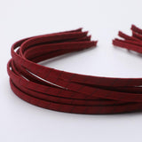 Maxbell 10Pcs Alice Band Headband Satin Wrapped Hair Hoop Thin Hair Band Red