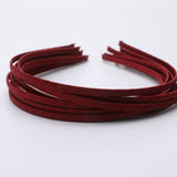 Maxbell 10Pcs Alice Band Headband Satin Wrapped Hair Hoop Thin Hair Band Red