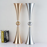 Maxbell Europe Style Metal Candle Holder Stand Candlestick Wedding Home Decor Silver