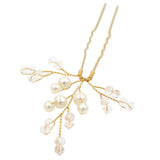 Maxbell 2 Pieces Faux Pearls Beaded Hair Pin Bridal Party Hair Clips