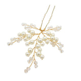 Maxbell 2 Pieces Faux Pearls Beaded Hair Pin Bridal Party Hair Clips
