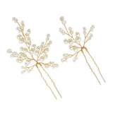 Maxbell 2 Pieces Faux Pearls Beaded Hair Pin Bridal Party Hair Clips