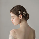 Maxbell 2 Pieces Faux Pearls Beaded Hair Pin Bridal Party Hair Clips