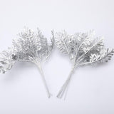 Maxbell Artificial Fake Leaves Bunch DIY Foliage Leaf for Home Decor Silver