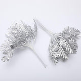 Maxbell Artificial Fake Leaves Bunch DIY Foliage Leaf for Home Decor Silver