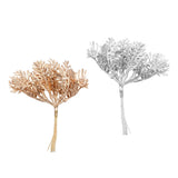 Maxbell Artificial Fake Leaves Bunch DIY Foliage Leaf for Home Decor Gold and Silver