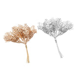 Maxbell Artificial Fake Leaves Bunch DIY Foliage Leaf for Home Decor Gold and Silver
