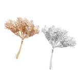 Maxbell Artificial Fake Leaves Bunch DIY Foliage Leaf for Home Decor Gold and Silver