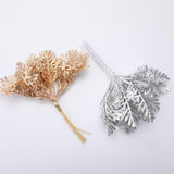 Maxbell Artificial Fake Leaves Bunch DIY Foliage Leaf for Home Decor Gold and Silver