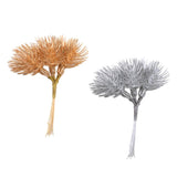 Maxbell 12x Leaves Decorative Foliage Party Bouquet Garland Xmas Decor Silver Gold