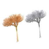 Maxbell 12x Leaves Decorative Foliage Party Bouquet Garland Xmas Decor Silver Gold