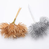 Maxbell 12x Leaves Decorative Foliage Party Bouquet Garland Xmas Decor Silver Gold