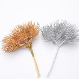 Maxbell 12x Leaves Decorative Foliage Party Bouquet Garland Xmas Decor Silver Gold