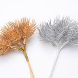 Maxbell 12x Leaves Decorative Foliage Party Bouquet Garland Xmas Decor Silver Gold