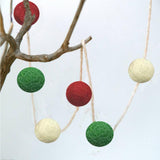 Maxbell cotton thread strand of wool felt pom pom balls christmas decorations craft