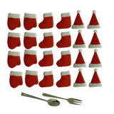 Maxbell 24 Pieces Christmas Cap Wine Bottle Covers Hats Party Dinner Tableware Decor