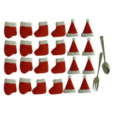 Maxbell 24 Pieces Christmas Cap Wine Bottle Covers Hats Party Dinner Tableware Decor