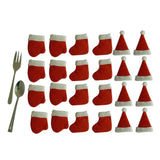 Maxbell 24 Pieces Christmas Cap Wine Bottle Covers Hats Party Dinner Tableware Decor