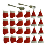 Maxbell 24 Pieces Christmas Cap Wine Bottle Covers Hats Party Dinner Tableware Decor