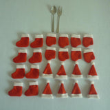 Maxbell 24 Pieces Christmas Cap Wine Bottle Covers Hats Party Dinner Tableware Decor