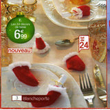 Maxbell 24 Pieces Christmas Cap Wine Bottle Covers Hats Party Dinner Tableware Decor