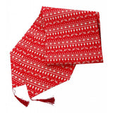Maxbell printed Christmas linen table runner home party table cover red tablecloth