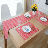 Maxbell printed Christmas linen table runner home party table cover red tablecloth