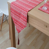Maxbell printed Christmas linen table runner home party table cover red tablecloth