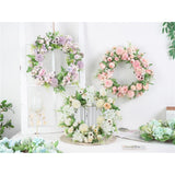 Artificial Peony Garland Hanging Wreath Flower Door Wall Decor 5 Pieces