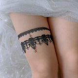 Maxbell Maxbell 2pcs Wedding Garter Embroidery Floral Sexy Garters Women/Female/Bride Black S