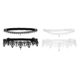 Maxbell Maxbell 2pcs Wedding Garter Embroidery Floral Sexy Garters Women/Female/Bride Black S